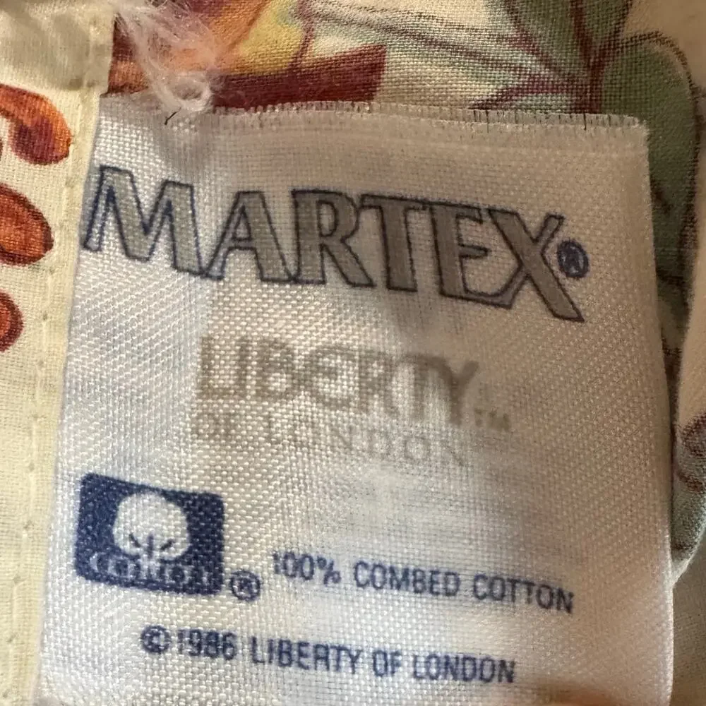 Martex Liberty of London Floral Twin Flat Sheet Ruffle Top Combed Cotton Cottage
